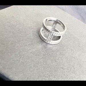 New! Anna Beck sterling silver two row band ring size 5